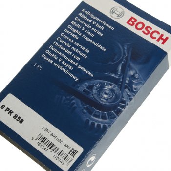 739 р. Ремень приводной поликлиновой 6PK858 VW Polo,Lupo BOSCH BOSCH 1987946036  с доставкой в г. Кемерово. Увеличить фотографию 2