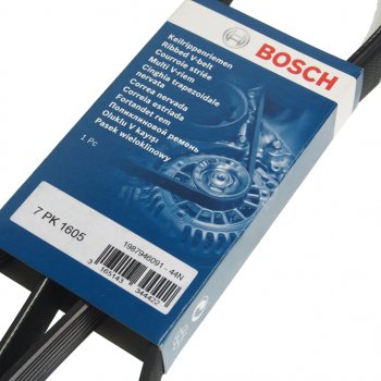 1 299 р. Ремень приводной поликлиновой 7PK1605 BMW 5 (92-95), 7 (92-01) генератора BOSCH BOSCH 1987946091  с доставкой в г. Кемерово. Увеличить фотографию 2