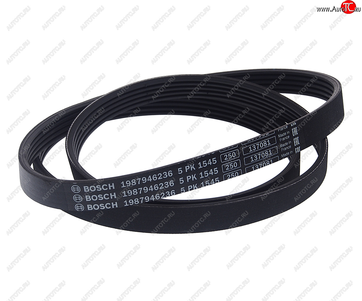 1 289 р. Ремень приводной поликлиновой 5PK1545 OPEL Astra G,H,Corsa D BOSCH BOSCH 1987946236 BOSCH 1987946236  с доставкой в г. Кемерово