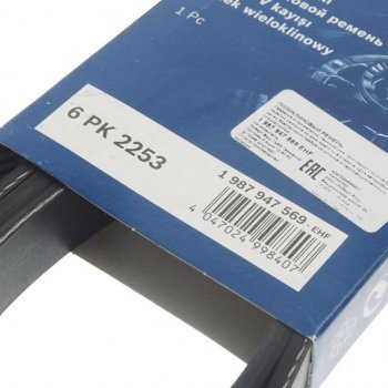 2 099 р. Ремень приводной поликлиновой 6PK2253 BOSCH BOSCH 1987947569 BOSCH 1987947569  с доставкой в г. Кемерово. Увеличить фотографию 2