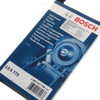 519 р. Ремень приводной клиновой 13х775 KIA Sportage ГАЗель УМЗ -4216 Бизнес ГУРа BOSCH BOSCH 1987947738  с доставкой в г. Кемерово. Увеличить фотографию 2
