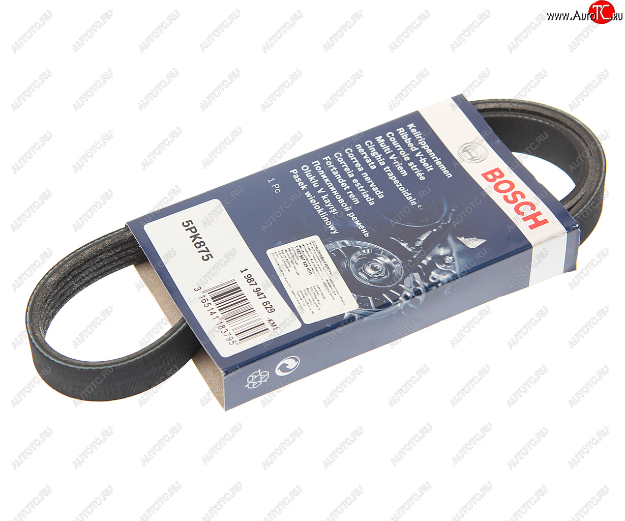 679 р. Ремень приводной поликлиновой 5PK875 BOSCH BOSCH 1987947829  с доставкой в г. Кемерово
