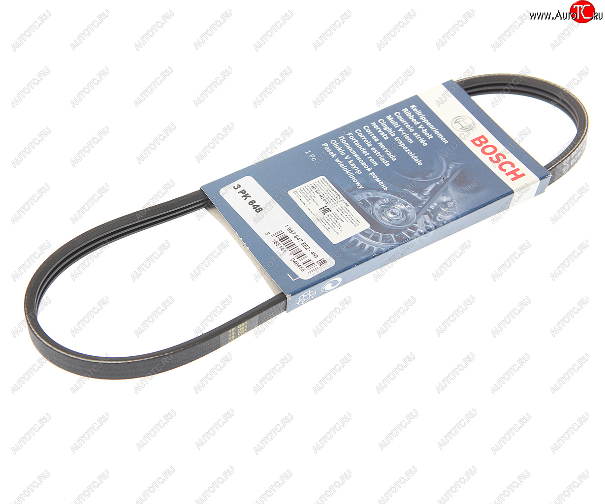 559 р. Ремень приводной поликлиновой 3PK648 FORD Maverick (01-08) BOSCH BOSCH 1987947882  с доставкой в г. Кемерово