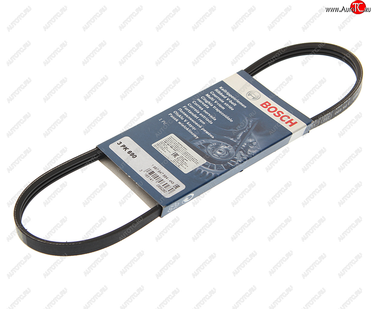 389 р. Ремень приводной поликлиновой 3PK690 BOSCH BOSCH 1987947884  с доставкой в г. Кемерово