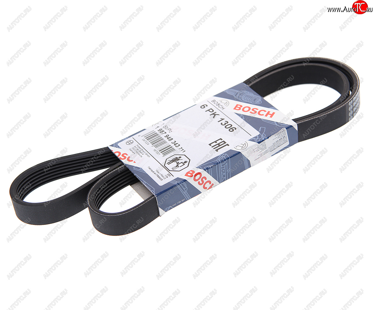1 069 р. Ремень приводной поликлиновой 6PK1306 FORD C-Max,Focus 2 BOSCH BOSCH 1987948343  с доставкой в г. Кемерово