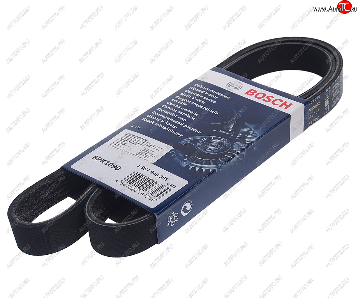 949 р. Ремень приводной поликлиновой 6PK1090 BOSCH BOSCH 1987948381 BOSCH 1987948381  с доставкой в г. Кемерово