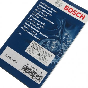 699 р. Ремень приводной поликлиновой 5PK950 BOSCH BOSCH 1987948400 BOSCH 1987948400  с доставкой в г. Кемерово. Увеличить фотографию 2