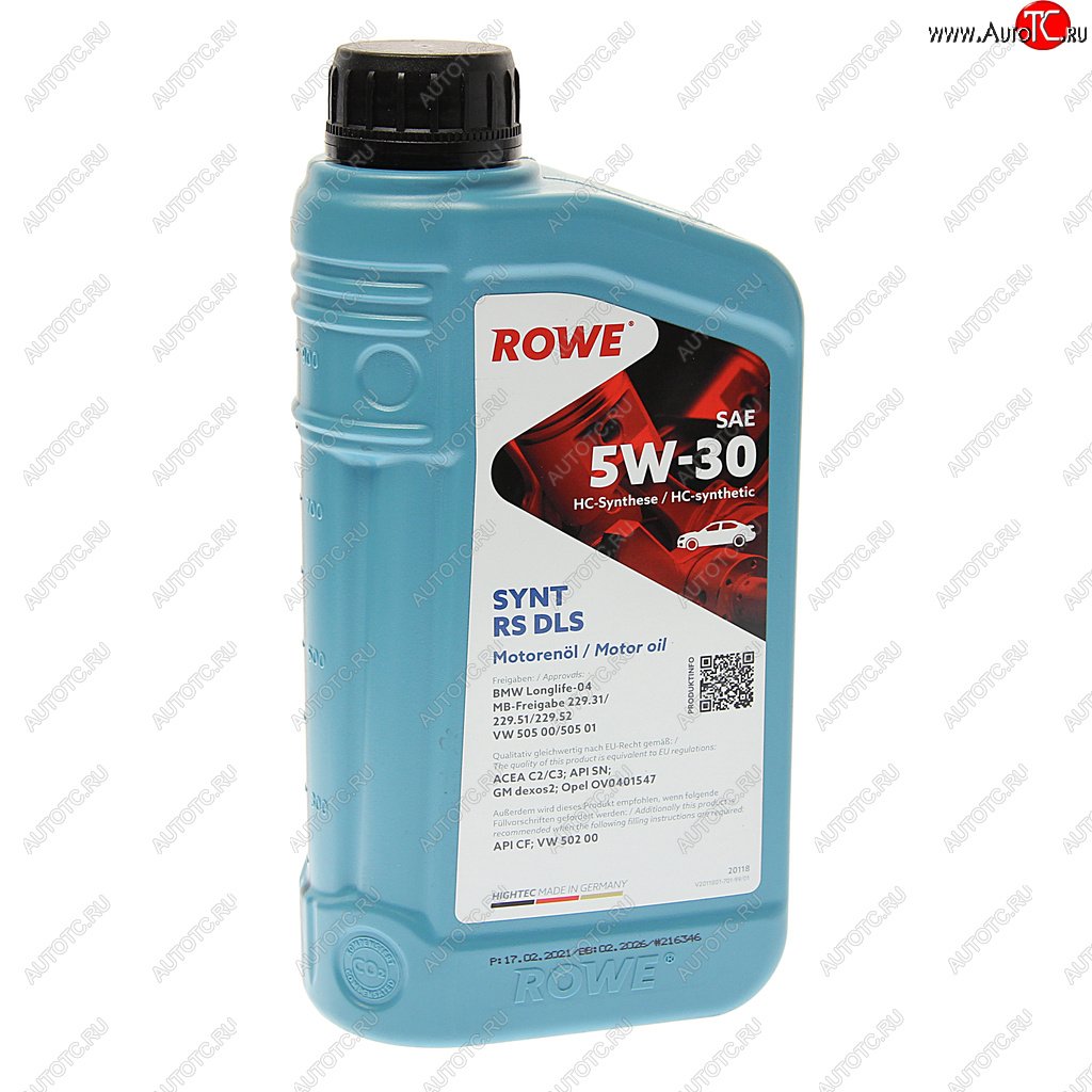 1 959 р. Масло моторное HIGHTEC SYNT RS DLS SNCFC2C3 5W30 синт.1л ROWE ROWE 20118-0010-99  с доставкой в г. Кемерово