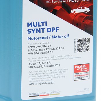 2 249 р. Масло моторное HIGHTEC MULTI SYNT DPF SPC3 5W30 синт.1л ROWE ROWE 20125-0010-99  с доставкой в г. Кемерово. Увеличить фотографию 2