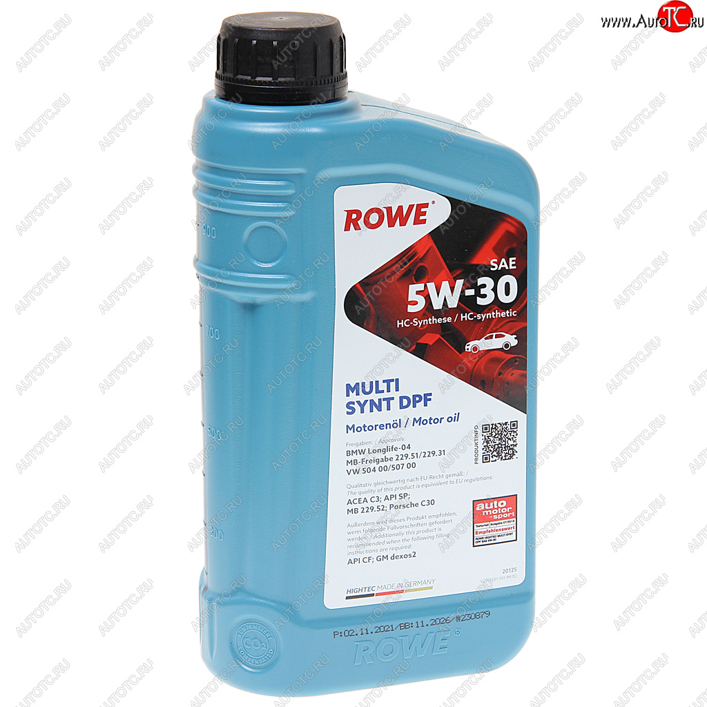 2 249 р. Масло моторное HIGHTEC MULTI SYNT DPF SPC3 5W30 синт.1л ROWE ROWE 20125-0010-99  с доставкой в г. Кемерово