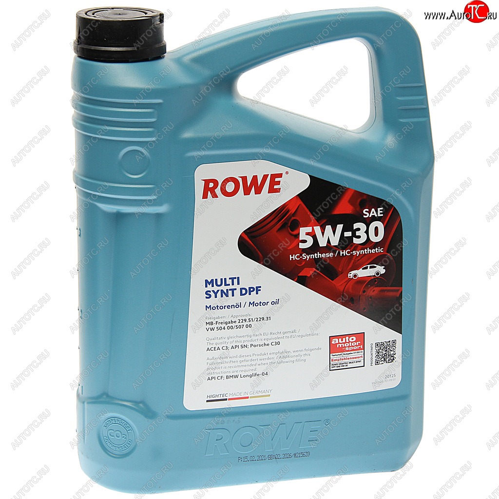 7 999 р. Масло моторное HIGHTEC MULTI SYNT DPF SPC3 5W30 синт.4л ROWE ROWE 20125-0040-99  с доставкой в г. Кемерово