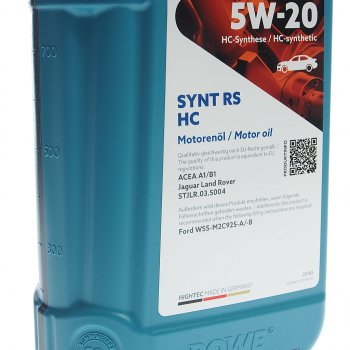 1 499 р. Масло моторное HIGHTEC SYNT RS A1B1 5W20 синт.1л ROWE ROWE 20186-0010-99  с доставкой в г. Кемерово. Увеличить фотографию 2
