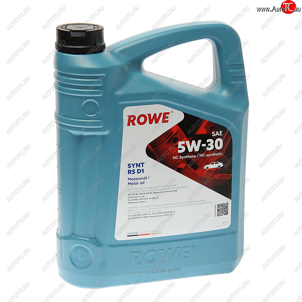 5 849 р. Масло моторное HIGHTEC SYNT RS D1 SPRCSNGF-56A 5W30 синт.4л ROWE ROWE 20212-0040-99  с доставкой в г. Кемерово