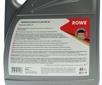 6 899 р. Масло моторное ESSENTIAL MULTI LLP 5W30 синт.4л ROWE ROWE 20238-453-2a  с доставкой в г. Кемерово. Увеличить фотографию 2