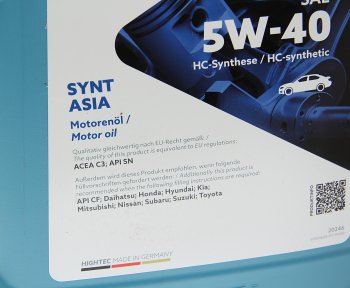 6 999 р. Масло моторное HIGHTEC SYNT ASIA C3SNCF 5W40 синт.4л ROWE ROWE 20246-0040-99  с доставкой в г. Кемерово. Увеличить фотографию 2