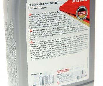 899 р. Масло моторное ESSENTIAL SLCFA3B4 10W40 псинт.1л ROWE ROWE 20259-177-2а  с доставкой в г. Кемерово. Увеличить фотографию 2