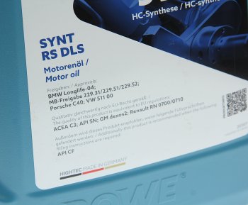 6 999 р. Масло моторное HIGHTEC SYNT RS DLS SN/CF/C2/C3 5W40 синт.5л ROWE ROWE 20307-0050-99 ROWE 20307-0050-99  с доставкой в г. Кемерово. Увеличить фотографию 3