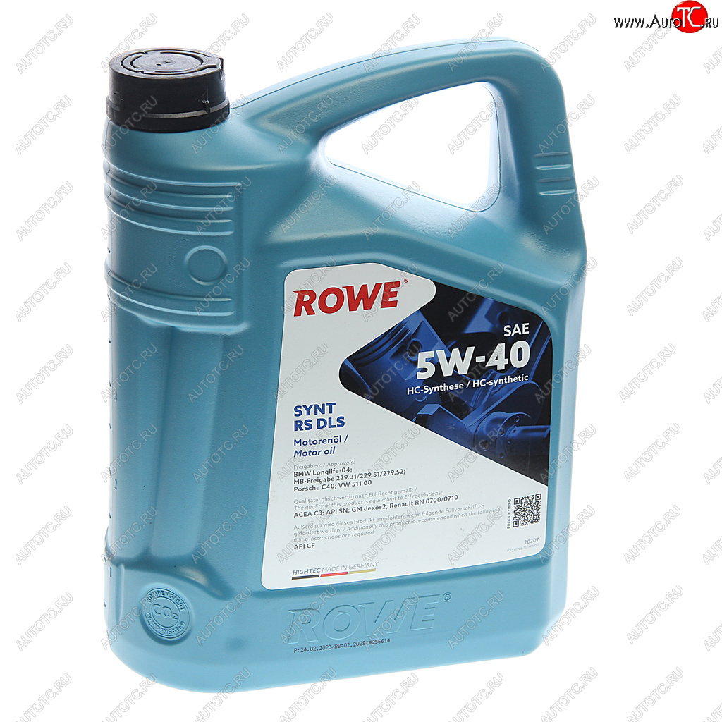 6 999 р. Масло моторное HIGHTEC SYNT RS DLS SN/CF/C2/C3 5W40 синт.5л ROWE ROWE 20307-0050-99 ROWE 20307-0050-99  с доставкой в г. Кемерово