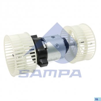 5 299 р. Мотор отопителя КАМАЗ-5490 MERCEDES Actros MP2,MP3 (03-) с крыльчаткой SAMPA SAMPA 203.496  с доставкой в г. Кемерово. Увеличить фотографию 1
