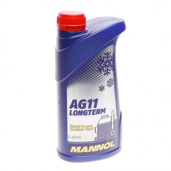 389 р. Антифриз синий -40C 1л AG11 Longterm IAT 4011 MANNOL MANNOL 2036  с доставкой в г. Кемерово. Увеличить фотографию 1