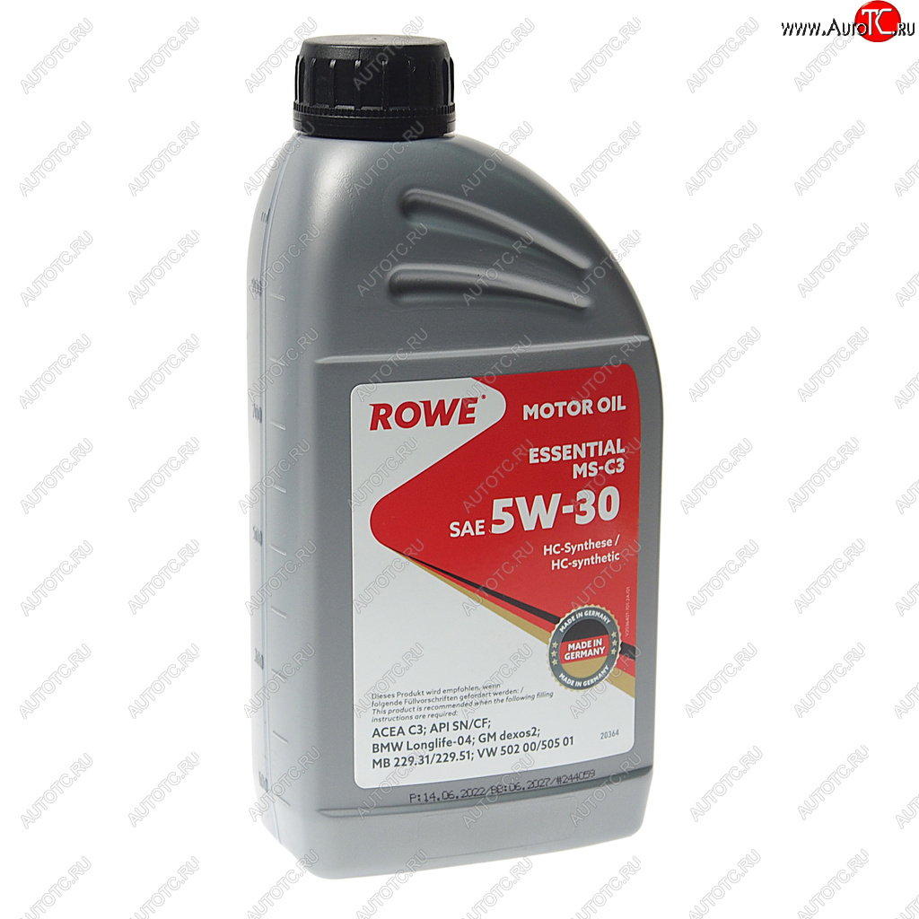 1 669 р. Масло моторное ESSENTIAL MS-C3 5W30 синт.1л ROWE ROWE 20364-177-2a  с доставкой в г. Кемерово