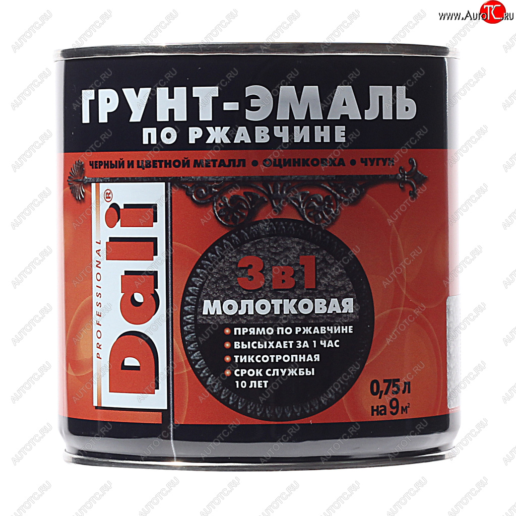 1 229 р. Грунт-эмаль по ржавчине серебристый молотковый 0.75л DALI DALI 20407  с доставкой в г. Кемерово