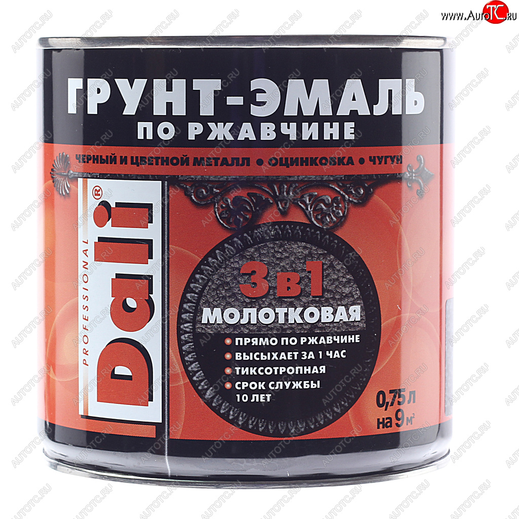 1 229 р. Грунт-эмаль по ржавчине черный молотковый 0.75л DALI DALI 20409  с доставкой в г. Кемерово
