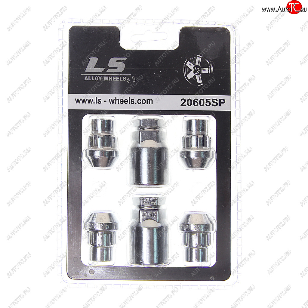 999 р. Гайка колеса М12х1.25х32 секретки конус закрытая 2 ключа LS WHEELS LS WHEELS 20605sp  с доставкой в г. Кемерово