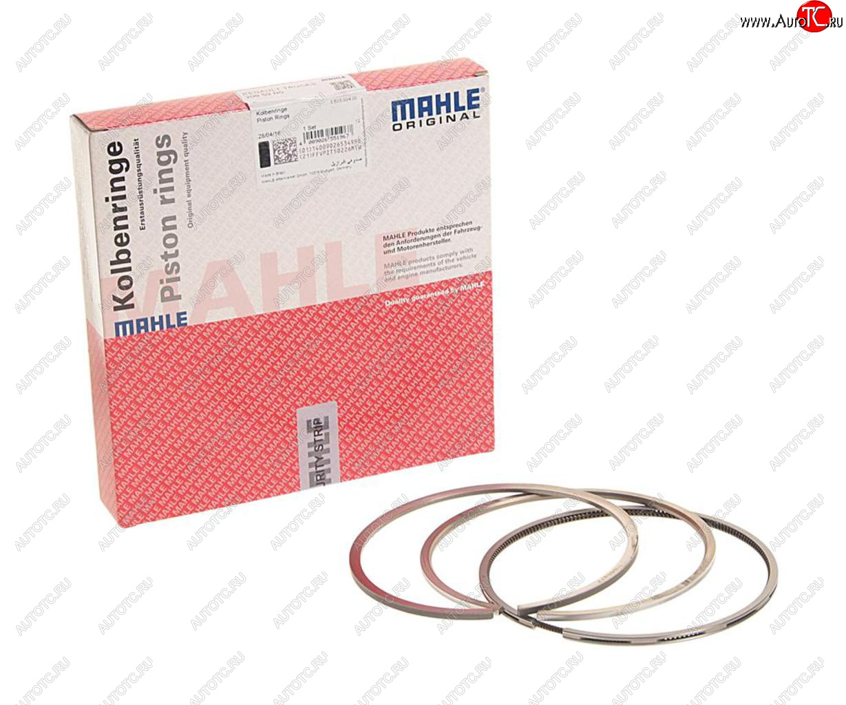 4 199 р. Кольца поршневые RENAULT (DCi11MIDR062356) d=123.03 (на 1 поршень) MAHLE MAHLE 20959n0  с доставкой в г. Кемерово