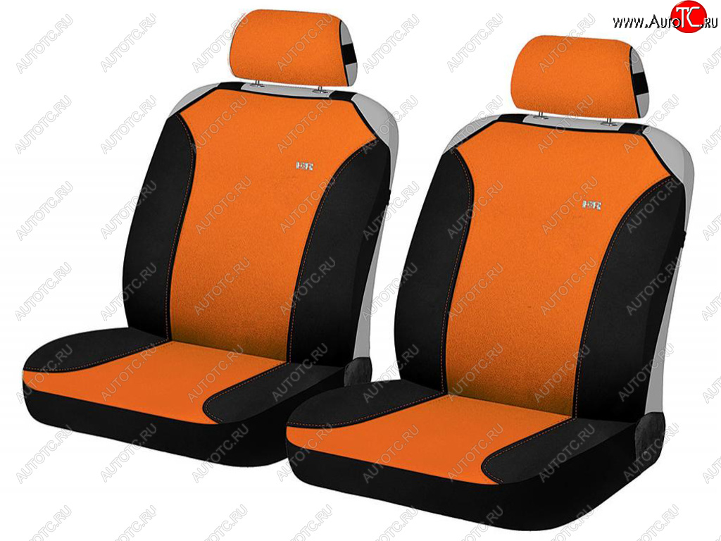 789 р. Универсальные чехлы сидений (майка, 4 предм., полиэстер) Magic Front CARFASHION   (черно-оранжевые)  с доставкой в г. Кемерово