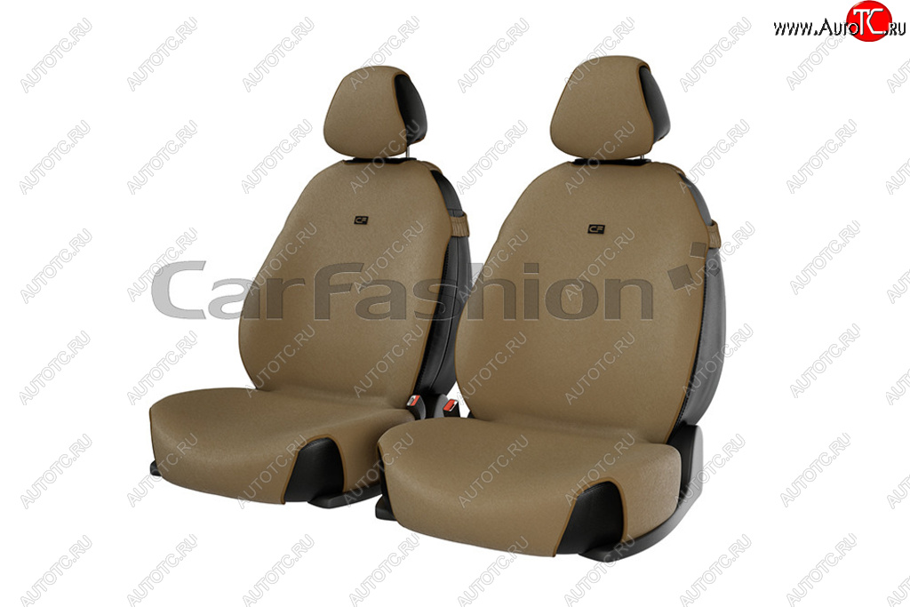 1 029 р. Универсальные чехлы сидений (майка, 4 предм., полиэстер) Forum Front CARFASHION   (бежевый)  с доставкой в г. Кемерово