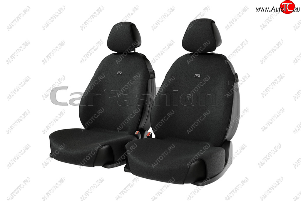 999 р. Универсальные чехлы сидений (майка, 4 предм., полиэстер) Forum Front CARFASHION   (черные)  с доставкой в г. Кемерово