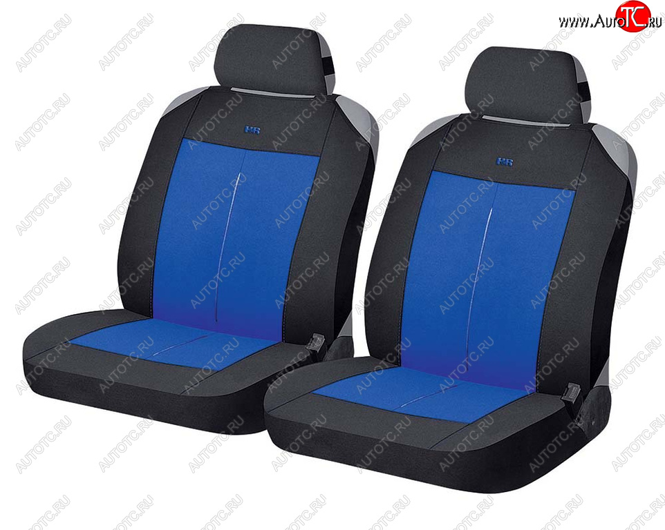 839 р. Универсальные чехлы сидений (майка, 4 предм., полиэстр) Vertical Front CARFASHION   (черно-синие)  с доставкой в г. Кемерово