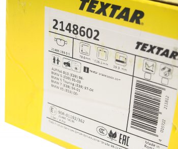 4 849 р. Колодки тормозные передние (4шт.) TEXTAR BMW 5 серия E39 седан дорестайлинг (1995-2000)  с доставкой в г. Кемерово. Увеличить фотографию 3