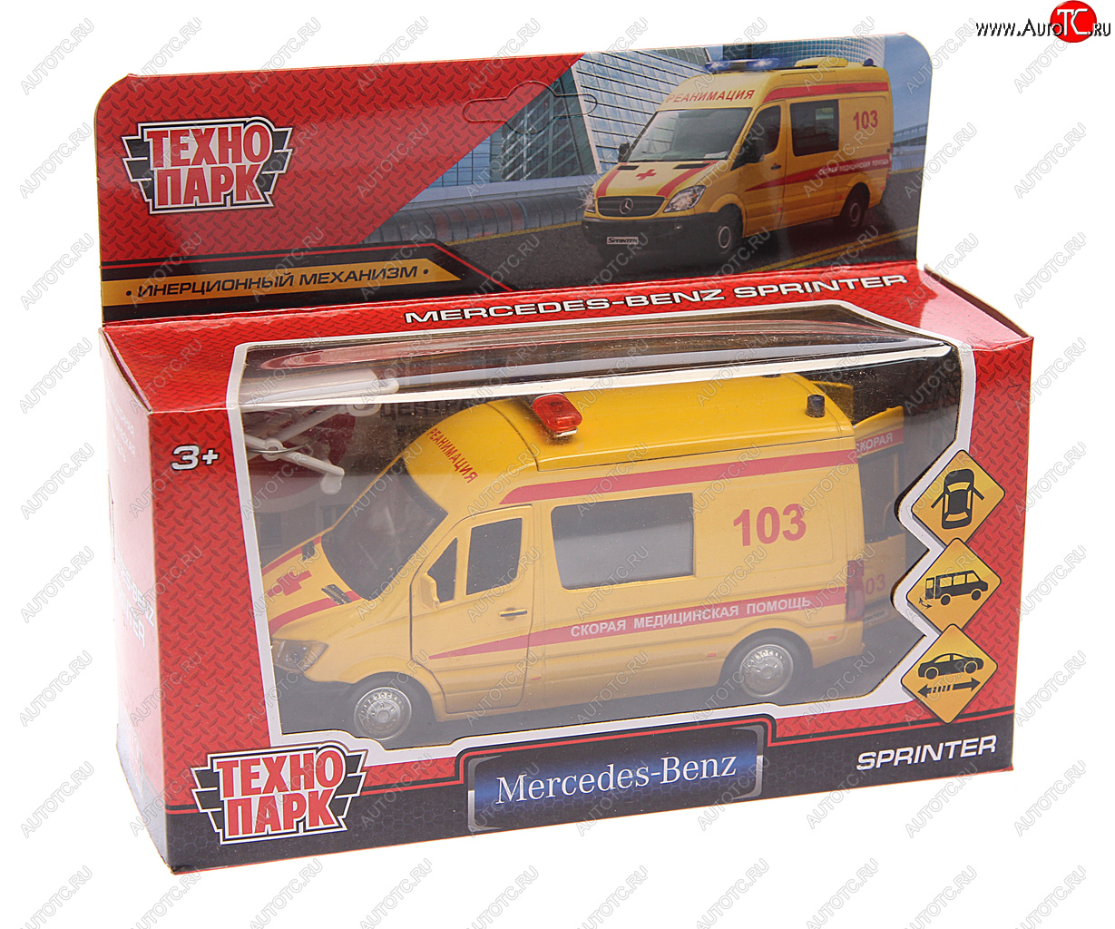 1 749 р. Модель автомобиля MERCEDES Sprinter VAN металлическая ТЕХНОПАРК ТЕХНОПАРК 223154  с доставкой в г. Кемерово