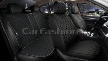 5 649 р. Накидка на сиденье лен черные (5 предм.) (4шт.) Cube CARFASHION CARFASHION 22676  с доставкой в г. Кемерово. Увеличить фотографию 1