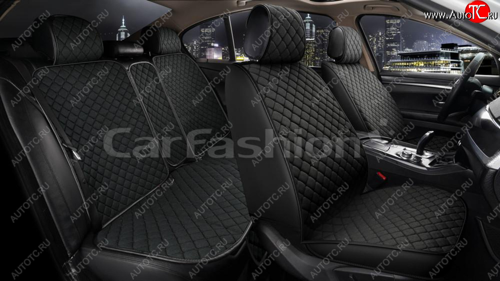 5 649 р. Накидка на сиденье лен черные (5 предм.) (4шт.) Cube CARFASHION CARFASHION 22676  с доставкой в г. Кемерово