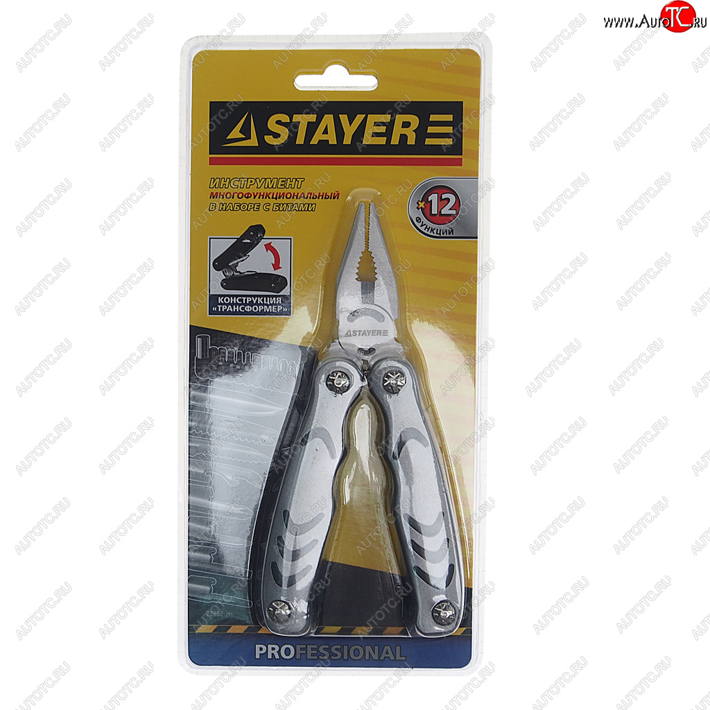 1 389 р. Мультиинструмент 12 в 1 (чехол,набор бит) Profi STAYER STAYER 22852_z01  с доставкой в г. Кемерово