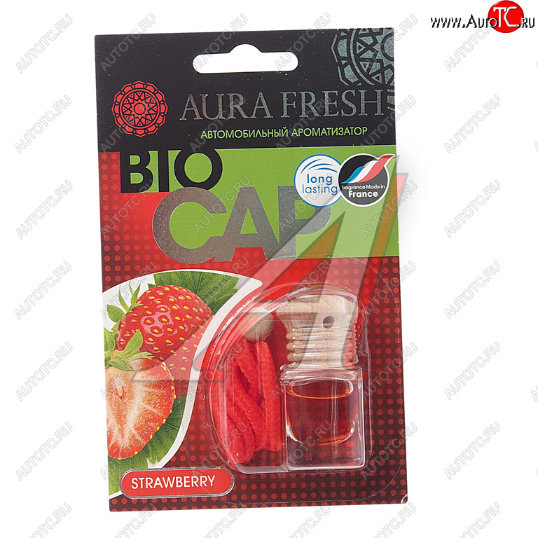 215 р. Ароматизатор подвесной жидкостный (strawberry) 6мл Bio Cap AURA FRESH AURA FRESH 23014  с доставкой в г. Кемерово
