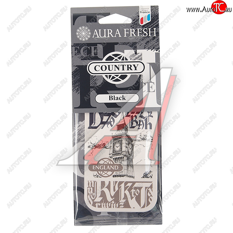 91 р. Ароматизатор подвесной картонный (black) Country AURA FRESH AURA FRESH 23017  с доставкой в г. Кемерово