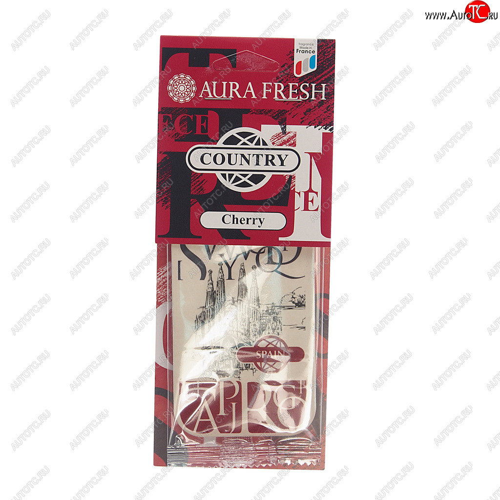 91 р. Ароматизатор подвесной картонный (cherry) Country AURA FRESH AURA FRESH 23019  с доставкой в г. Кемерово