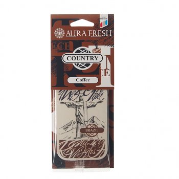 91 р. Ароматизатор подвесной картонный (coffee) Country AURA FRESH AURA FRESH 23020  с доставкой в г. Кемерово. Увеличить фотографию 1