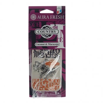 91 р. Ароматизатор подвесной картонный (coconut&maracuja) Country AURA FRESH AURA FRESH 23022  с доставкой в г. Кемерово. Увеличить фотографию 1
