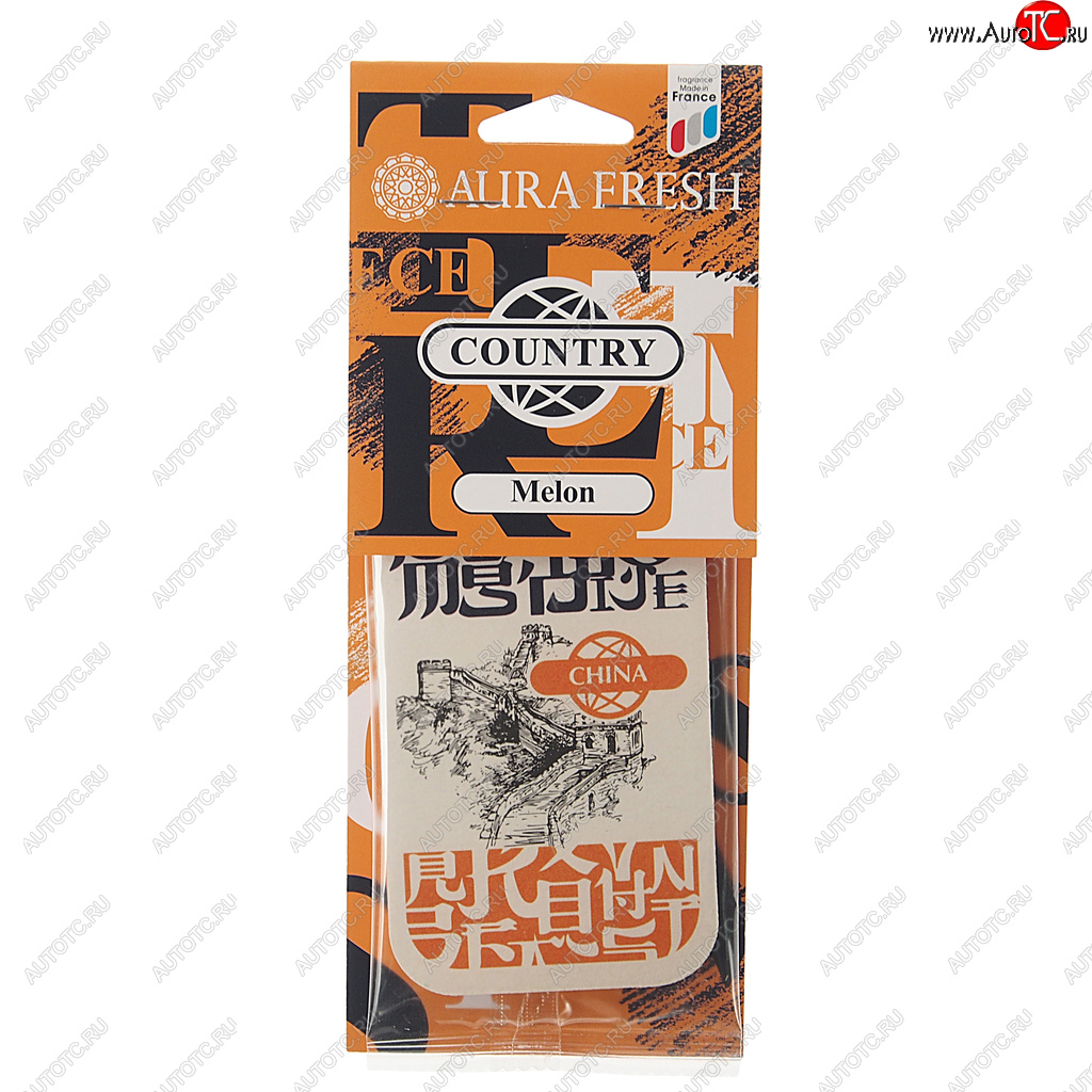 91 р. Ароматизатор подвесной картонный (melon) Country AURA FRESH AURA FRESH 23024  с доставкой в г. Кемерово