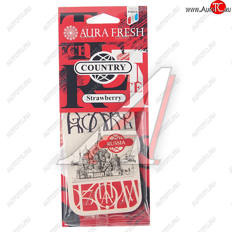 91 р. Ароматизатор подвесной картонный (strawberry) Country AURA FRESH AURA FRESH 23026  с доставкой в г. Кемерово