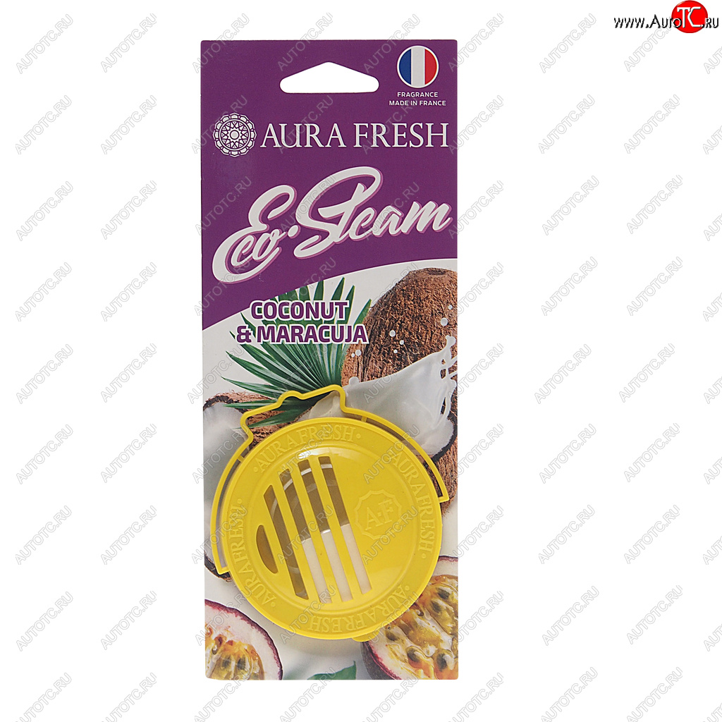 297 р. Ароматизатор на панель приборов древесное волокно (coconut&maracuja) 40г Eco Steam AURA FRESH AURA FRESH 23032  с доставкой в г. Кемерово