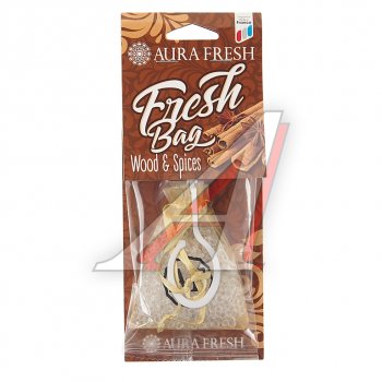 187 р. Ароматизатор подвесной гранулы (wood & spices) 20г Fresh Bag AURA FRESH AURA FRESH 23052  с доставкой в г. Кемерово. Увеличить фотографию 1