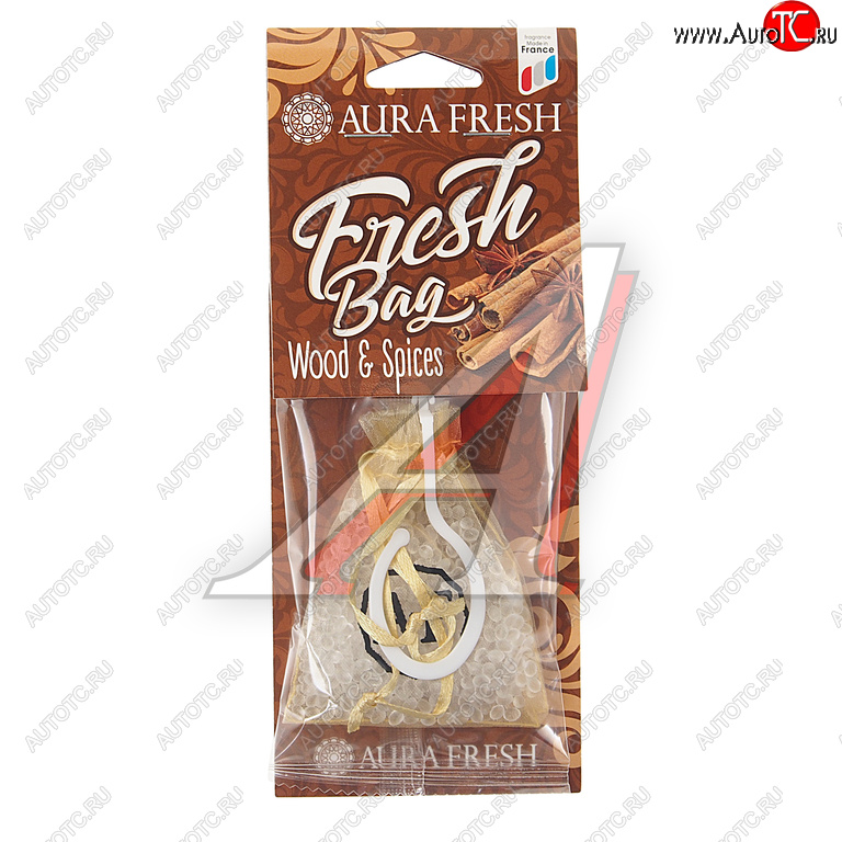 187 р. Ароматизатор подвесной гранулы (wood & spices) 20г Fresh Bag AURA FRESH AURA FRESH 23052  с доставкой в г. Кемерово