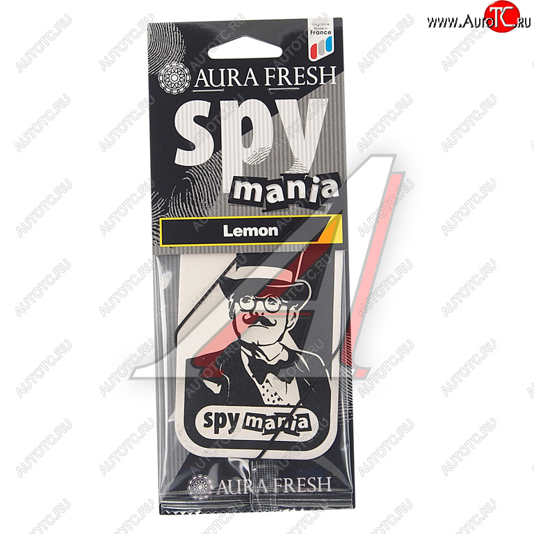 91 р. Ароматизатор подвесной картонный (lemon) Spy Mania AURA FRESH AURA FRESH 23103  с доставкой в г. Кемерово