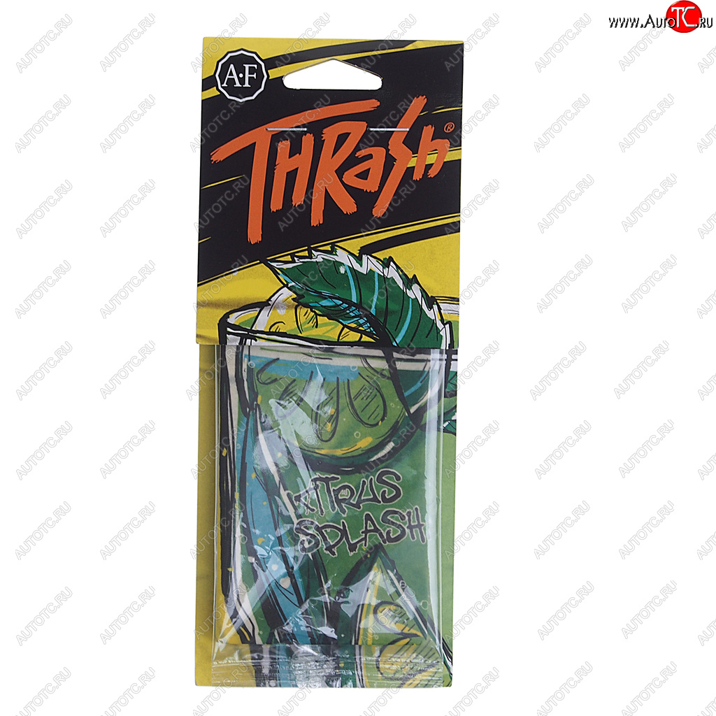 114 р. Ароматизатор подвесной пластина (Citrus Splash) Thrash AURA FRESH AURA FRESH 23410  с доставкой в г. Кемерово